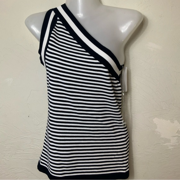 Autumn Cashmere Striped One Shoulder Tank Top Size Large New - Picture 1 of 13